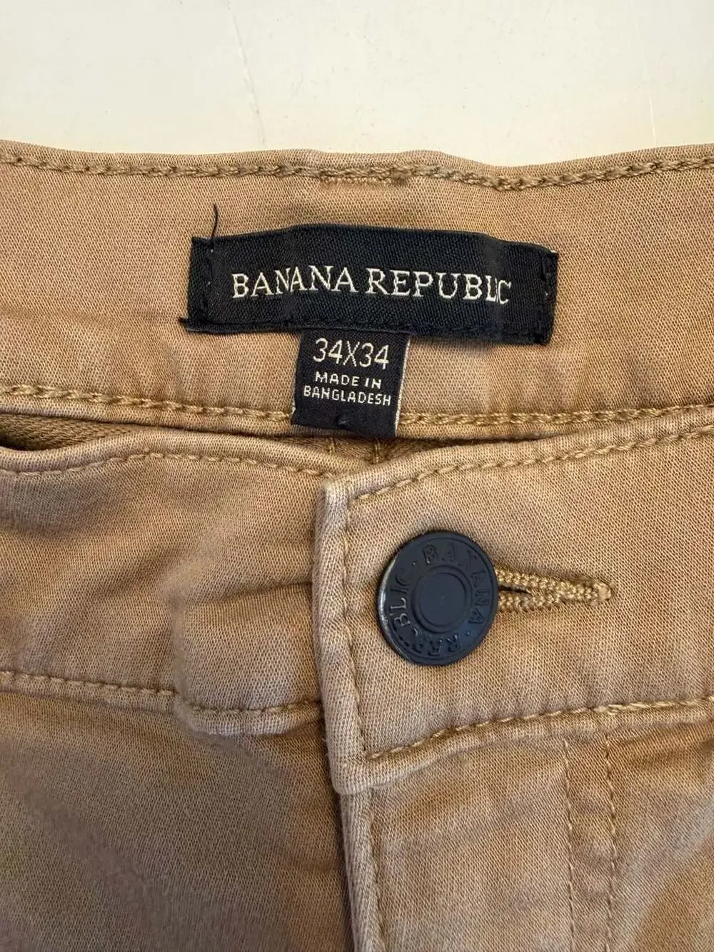 Banana Republic Mens Tan 5-Pocket Slim Fit Pants